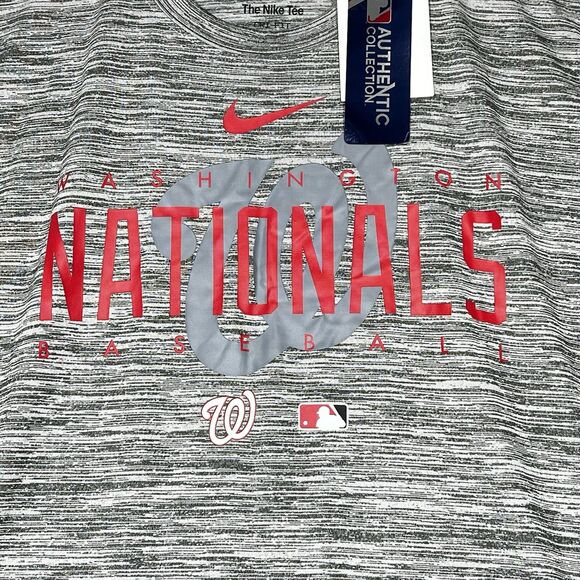 Nike Washington Nationals Dri Fit Shirt Mens Medium Gray Heather Short Sleeve - Picture 4 of 13